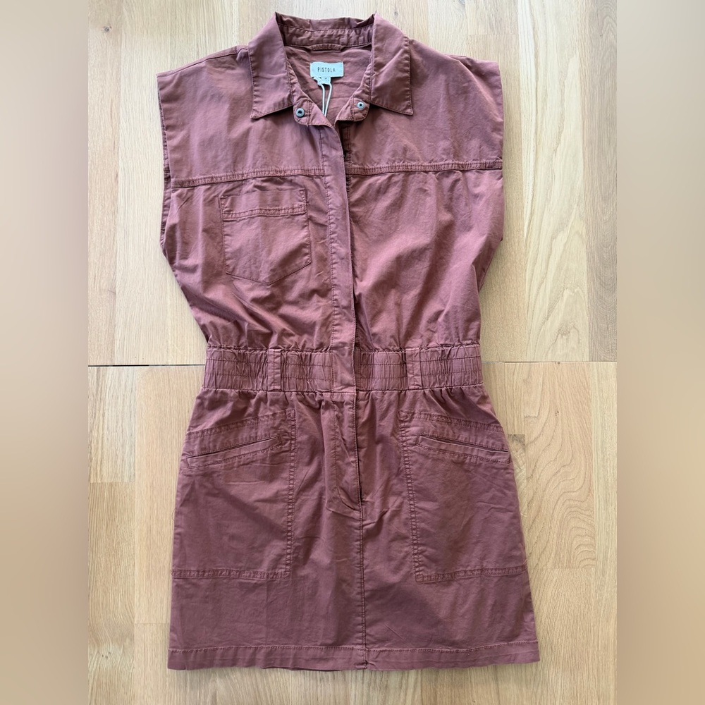 Pistola Sleeveless Utility Dress in Dusty Rose